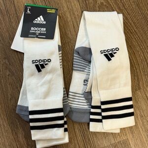 Adidas White and Black Soccer Socks